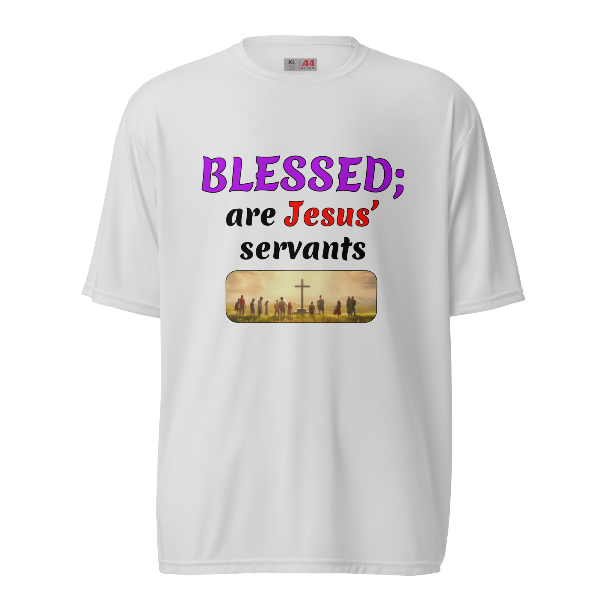 BLESSED are Jesus’ Servants white polyester t-shirts - Image 2