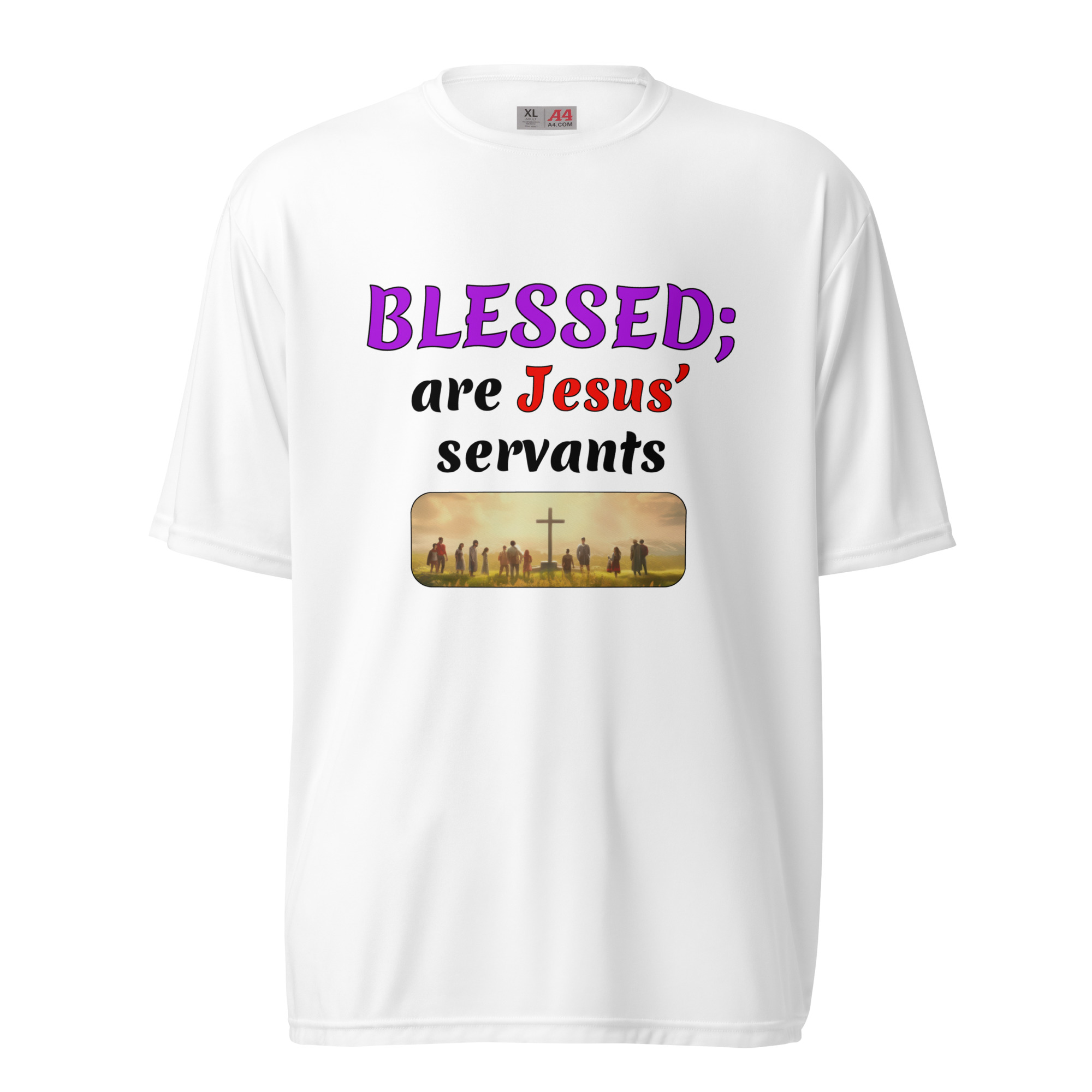 BLESSED are Jesus’ Servants white polyester t-shirts