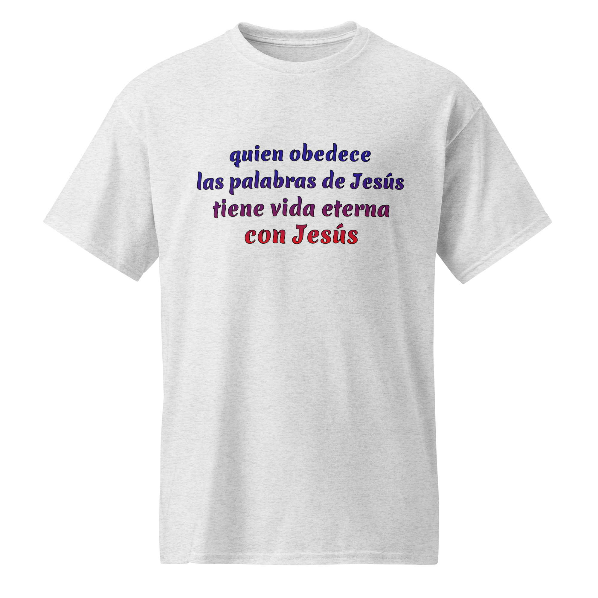quien obedece las palabras de Jesús camisetas blancas de algodón - Image 3