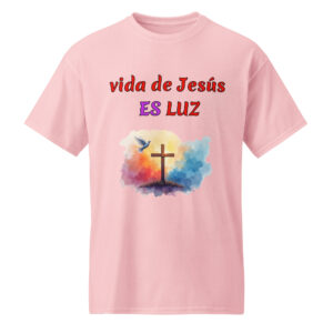 vida de Jesús ES LUZ camisetas blancas de algodón