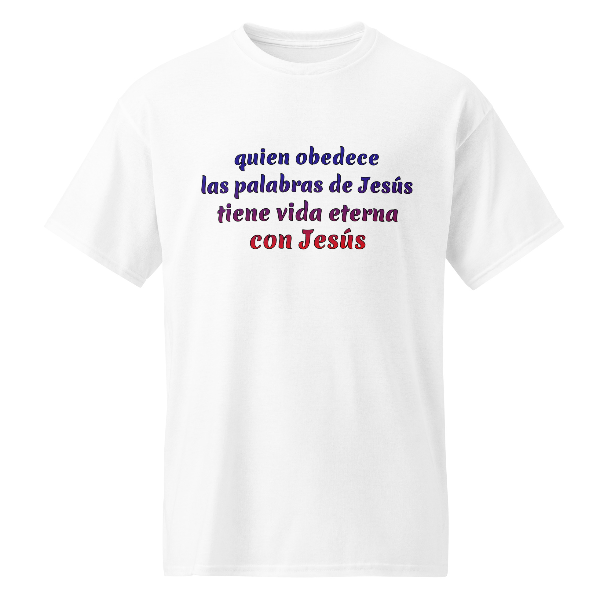 quien obedece las palabras de Jesús camisetas blancas de algodón - Image 4