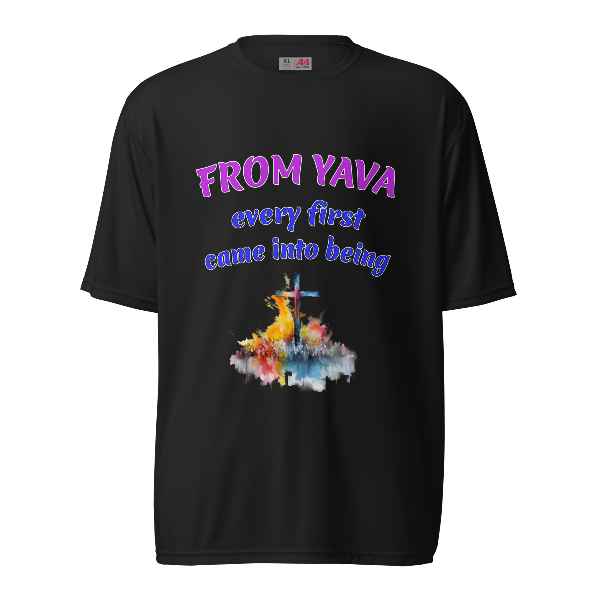 FROM YAVA every-firsts dark polyester t-shirts