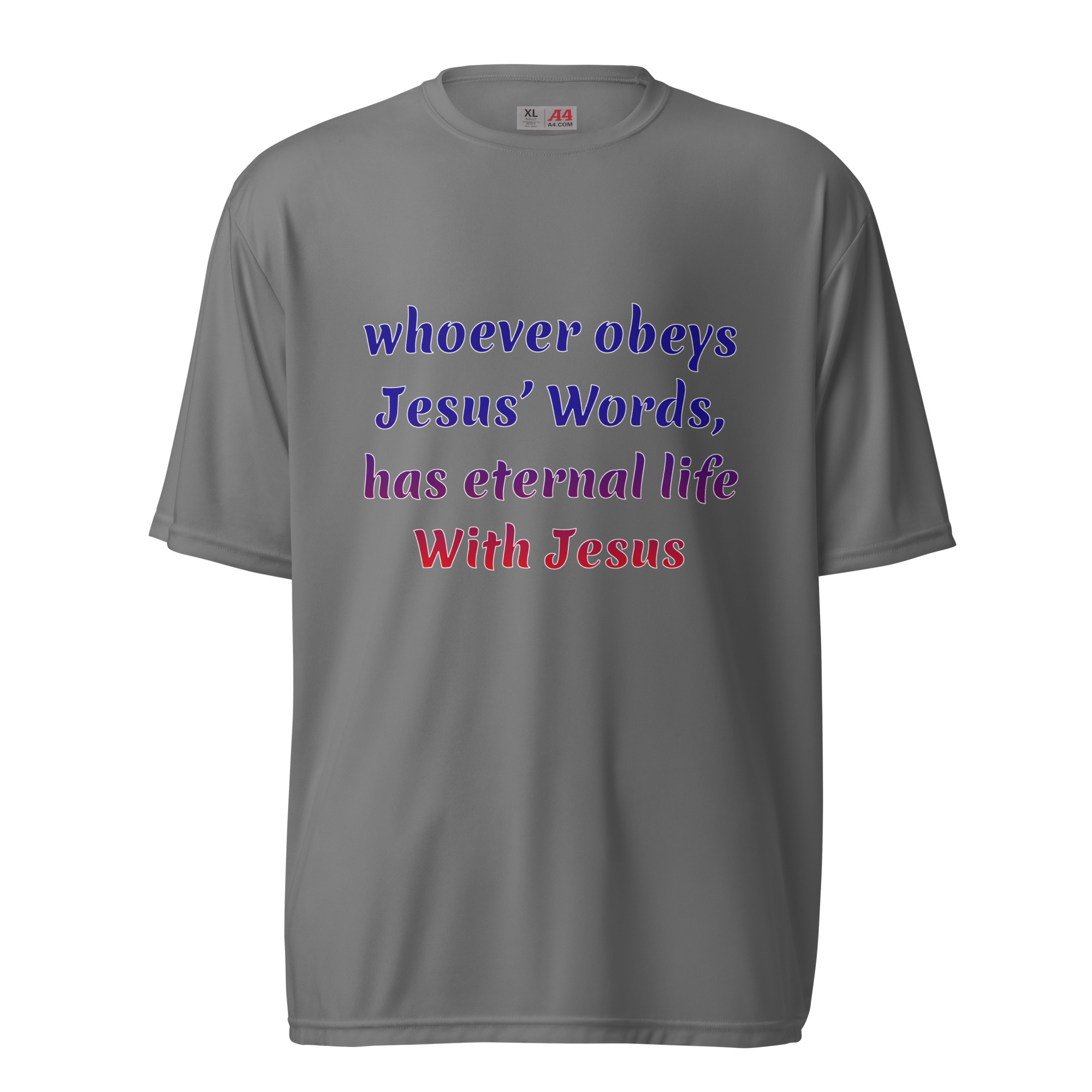 whoever obeys Jesus’ Words dark polyester t-shirts - Image 4
