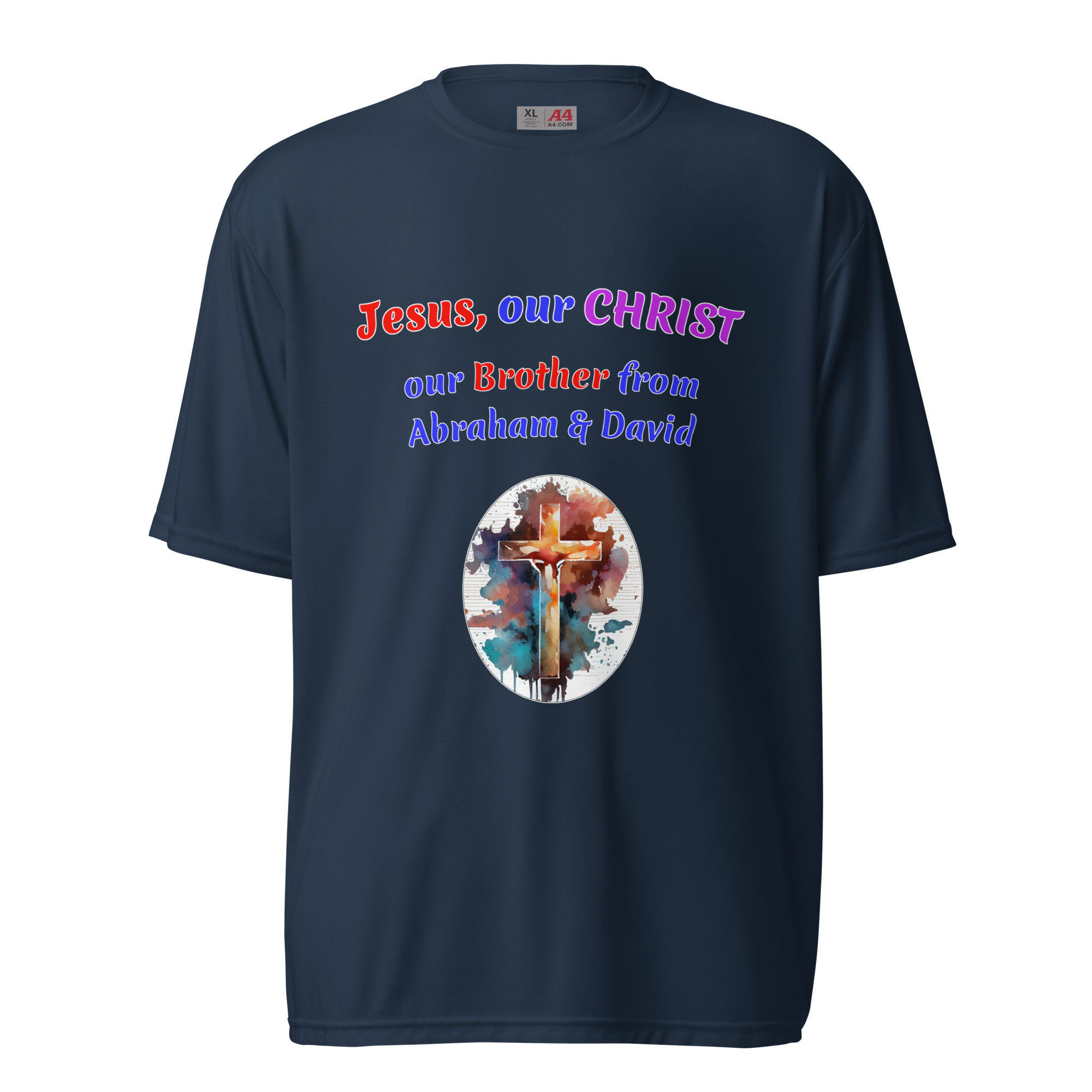 Jesus our CHRIST our Brother dark polyester t-shirts - Image 2