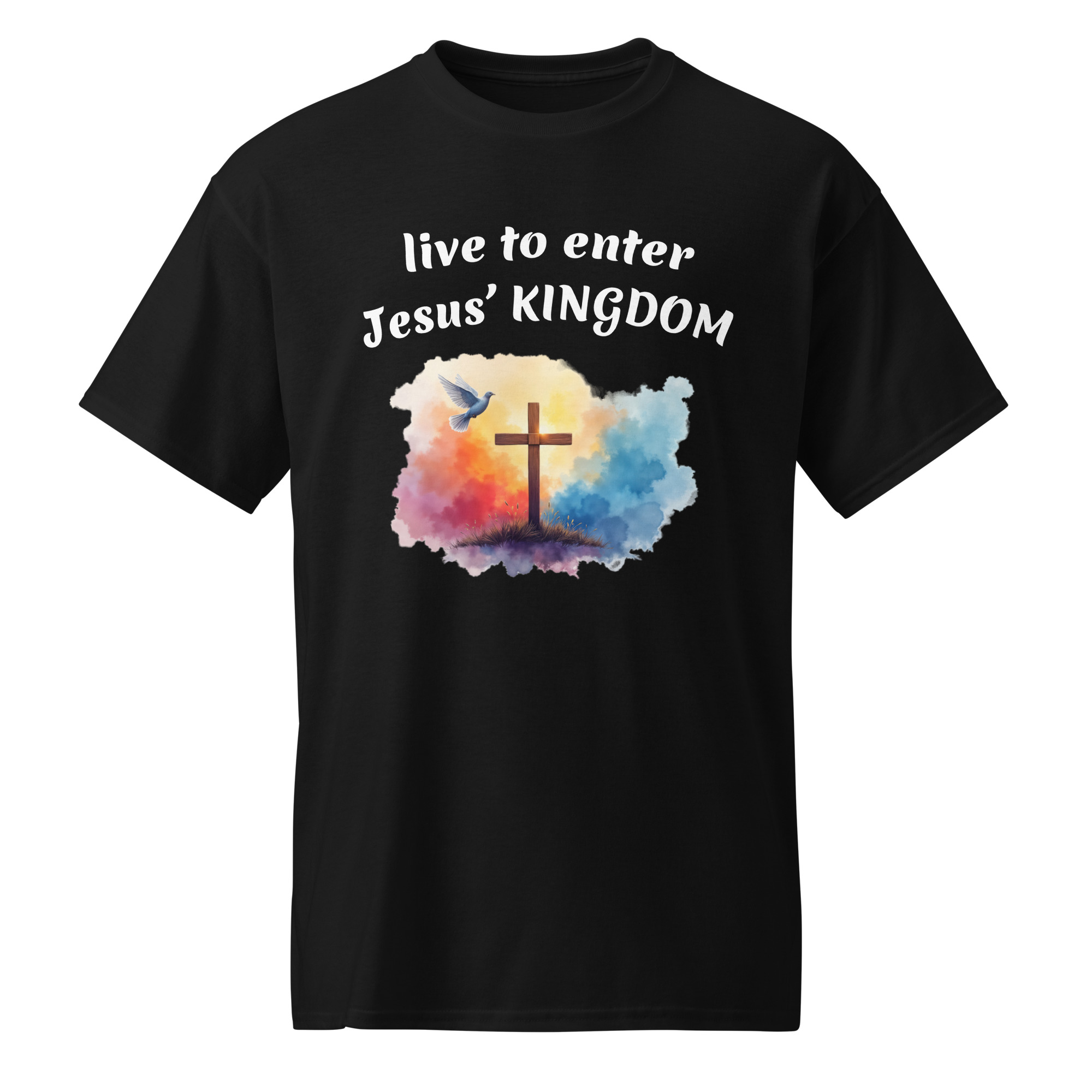 live to enter Jesus Kingdom dark cotton t-shirts - Image 2