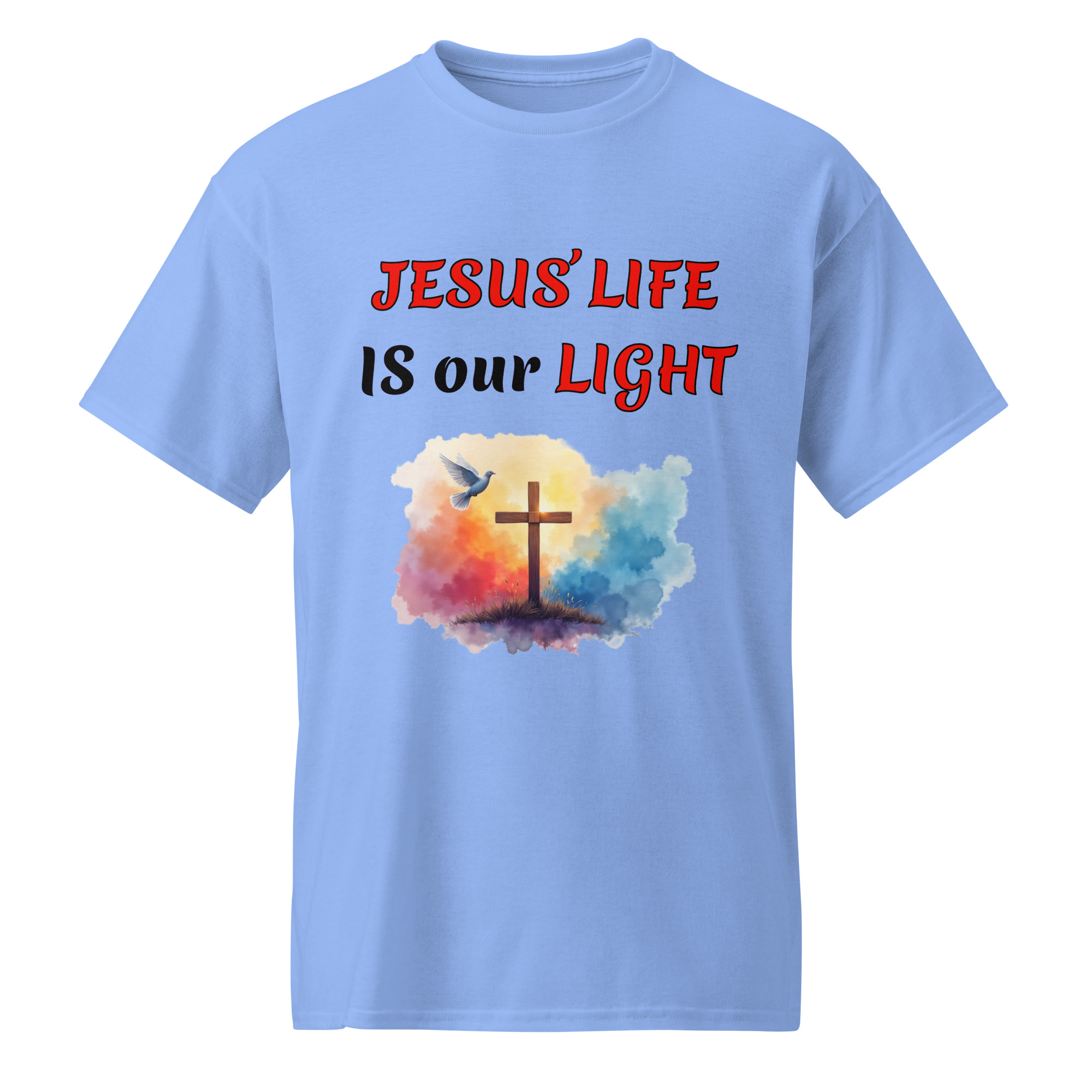 JESUS LIFE IS our LIGHT white cotton t-shirts - Image 2