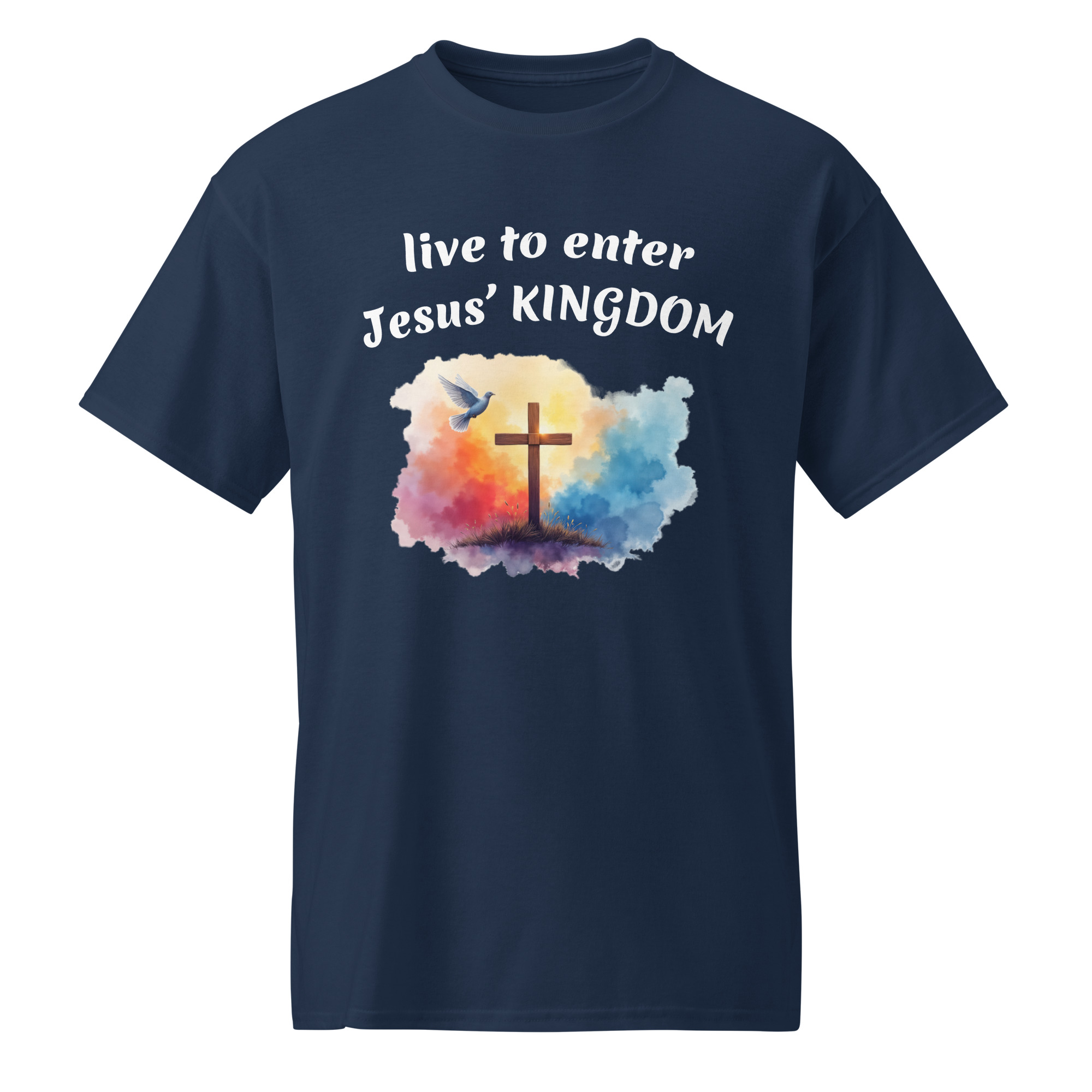 live to enter Jesus Kingdom dark cotton t-shirts