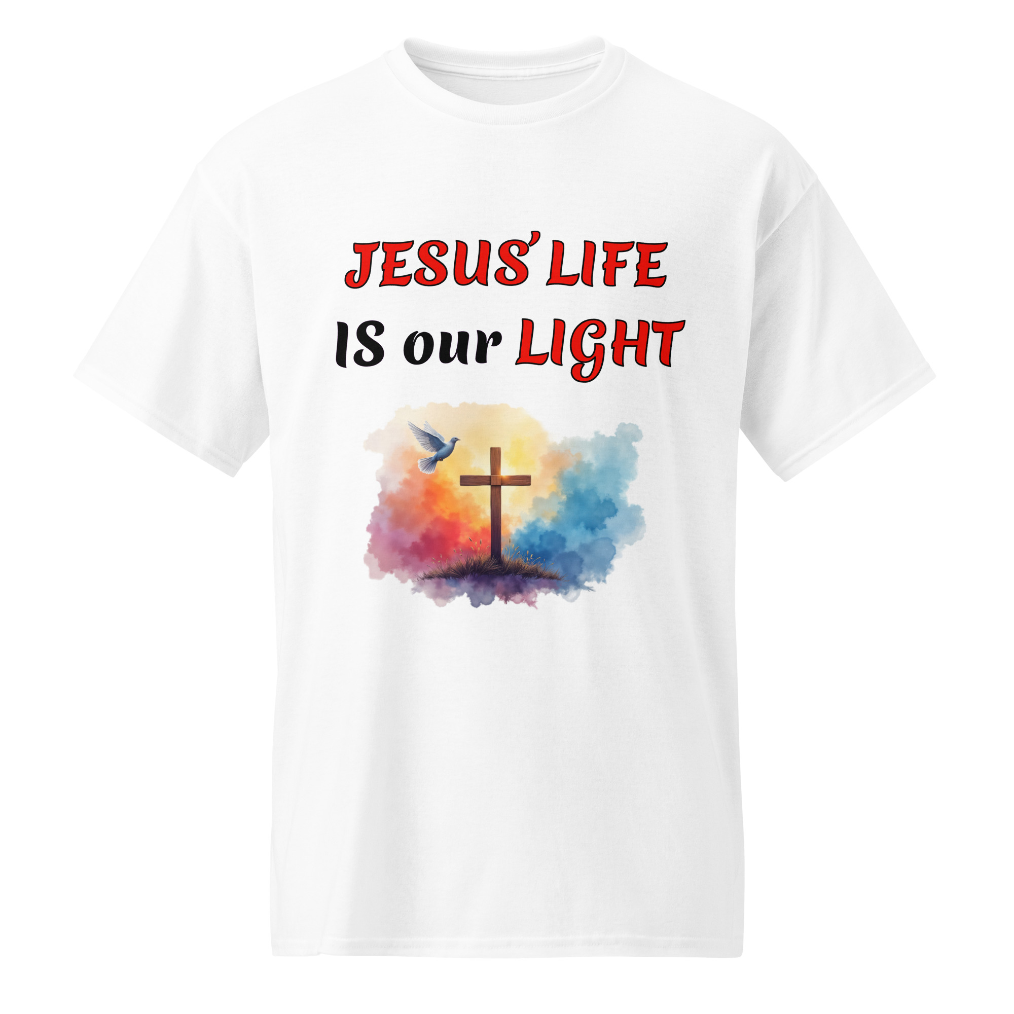 JESUS LIFE IS our LIGHT white cotton t-shirts - Image 13